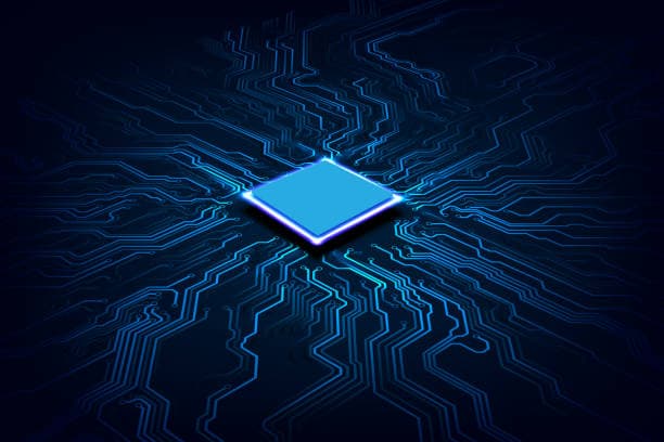 Technician inspecting components